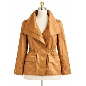 Donna Karan New York Copper Satin Utility Jacket – Small Petite